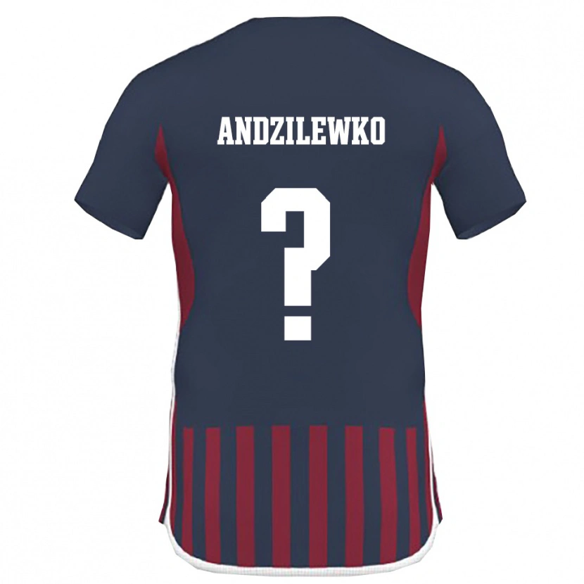 Danxen Hombre Camiseta Andzilewko #0 Marino Rojo 1ª Equipación 2025/26 La Camisa México