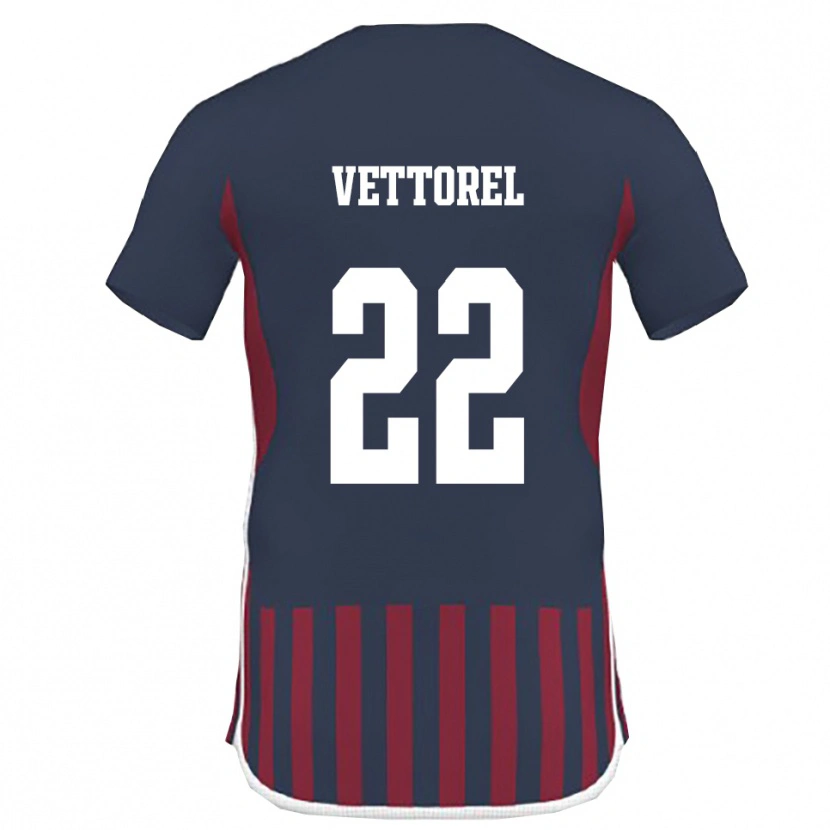 Danxen Hombre Camiseta Thomas Vettorel #22 Marino Rojo 1ª Equipación 2025/26 La Camisa México