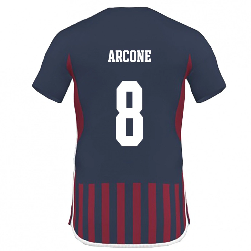 Danxen Hombre Camiseta Paolo Arcone #8 Marino Rojo 1ª Equipación 2025/26 La Camisa México