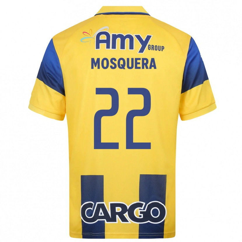 Danxen Hombre Camiseta Orlando Mosquera #22 Amarillo Marino 1ª Equipación 2025/26 La Camisa México