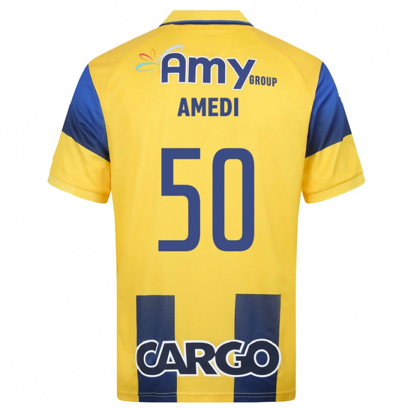 Danxen Hombre Camiseta Roie Amedi #50 Amarillo Marino 1ª Equipación 2025/26 La Camisa México