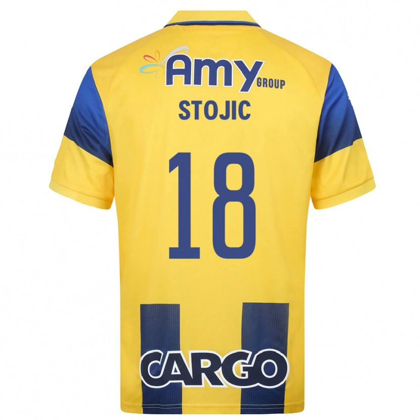 Danxen Hombre Camiseta Nemanja Stojic #18 Amarillo Marino 1ª Equipación 2025/26 La Camisa México