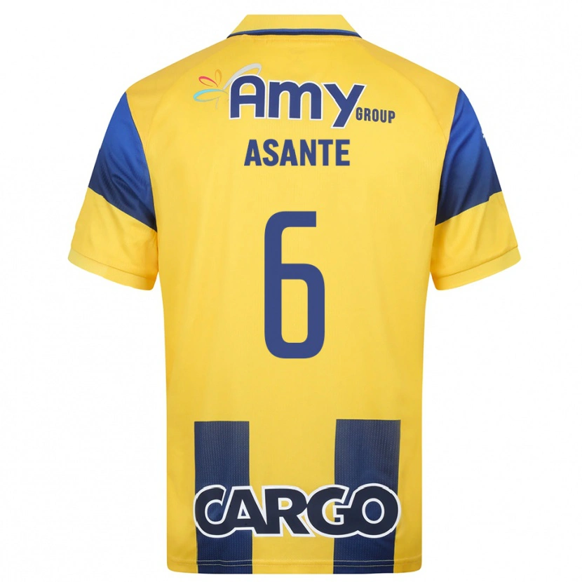 Danxen Hombre Camiseta Tyrese Asante #6 Amarillo Marino 1ª Equipación 2025/26 La Camisa México