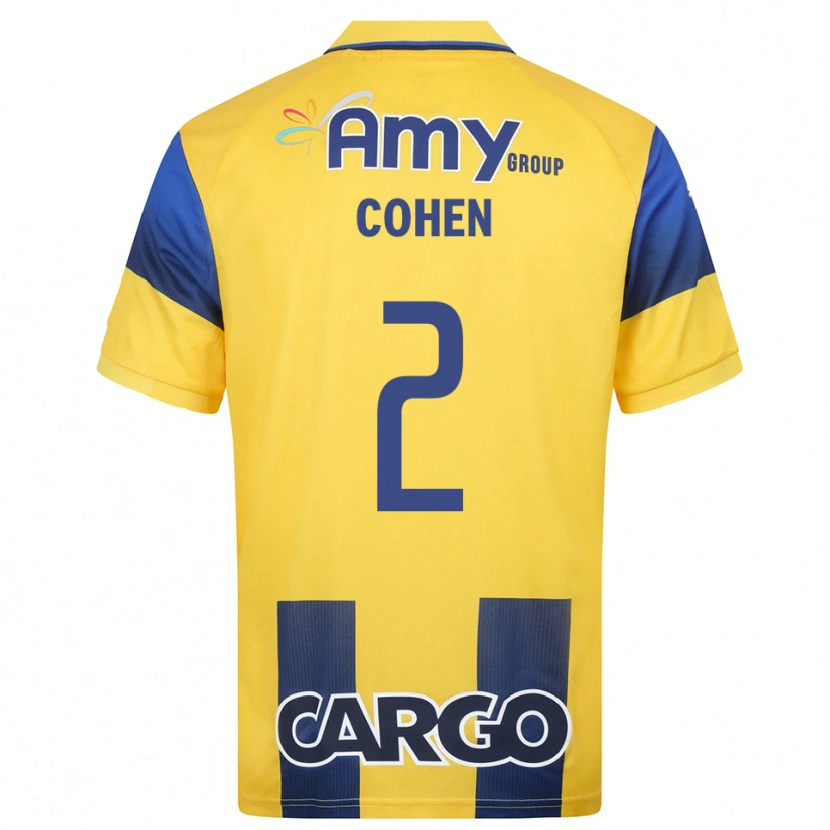Danxen Hombre Camiseta Avishay Cohen #2 Amarillo Marino 1ª Equipación 2025/26 La Camisa México