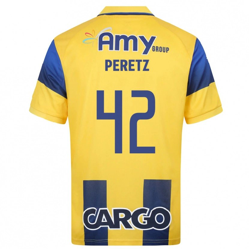 Danxen Hombre Camiseta Dor Peretz #42 Amarillo Marino 1ª Equipación 2025/26 La Camisa México