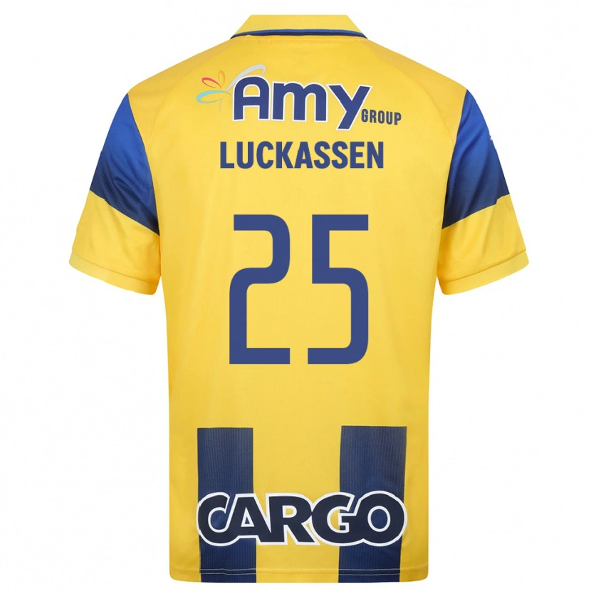 Danxen Hombre Camiseta Derrick Luckassen #25 Amarillo Marino 1ª Equipación 2025/26 La Camisa México