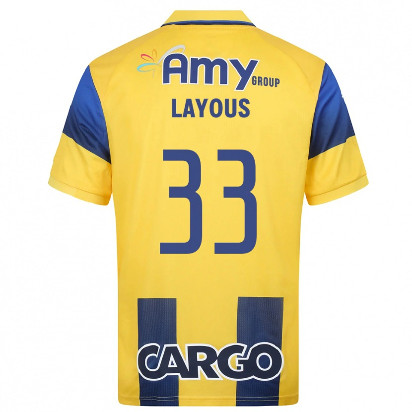 Danxen Hombre Camiseta Hisham Layous #33 Amarillo Marino 1ª Equipación 2025/26 La Camisa México