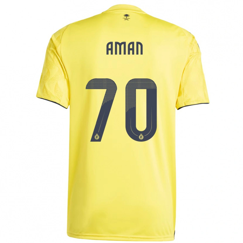 Danxen Hombre Camiseta Awad Aman #70 Amarillo Negro 1ª Equipación 2025/26 La Camisa México