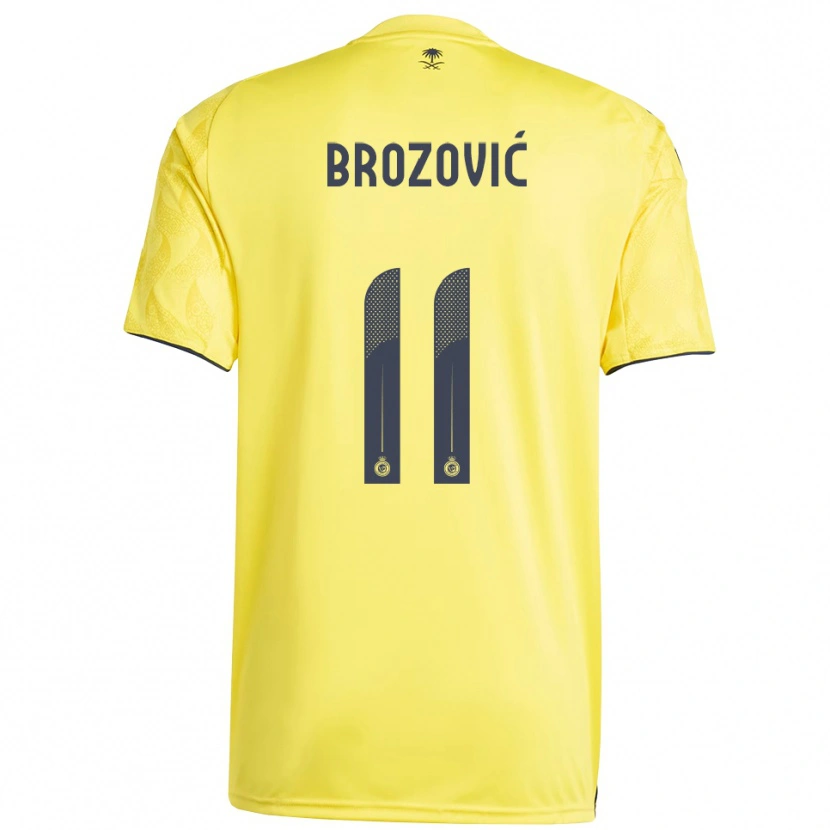 Danxen Hombre Camiseta Marcelo Brozović #11 Amarillo Negro 1ª Equipación 2025/26 La Camisa México