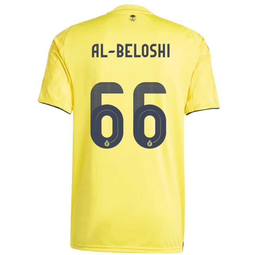 Danxen Hombre Camiseta Reem Al-Beloshi #66 Amarillo Negro 1ª Equipación 2025/26 La Camisa México