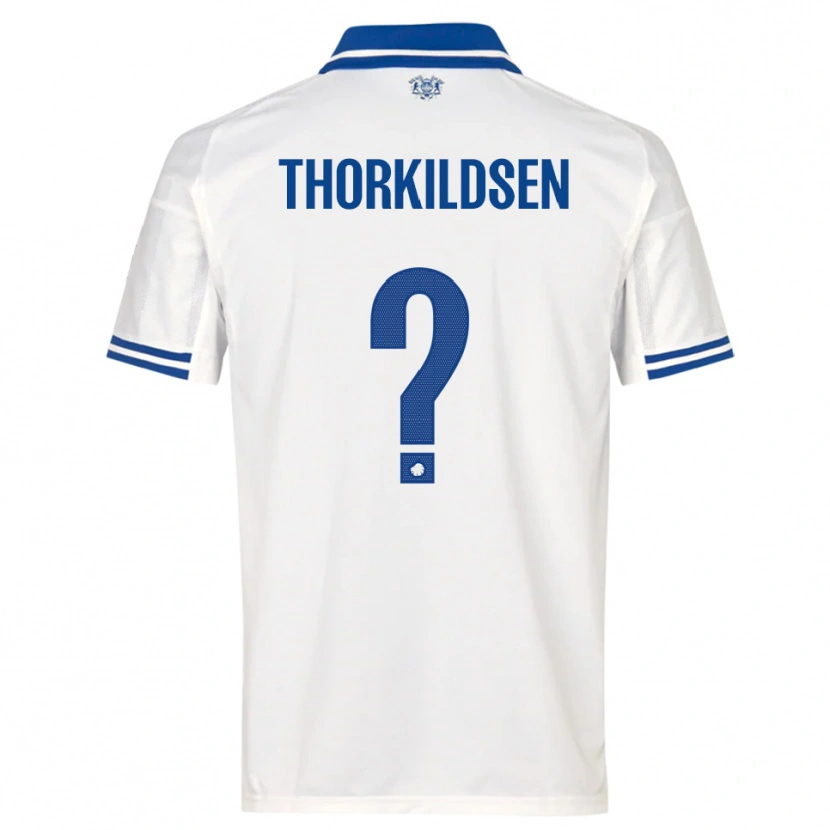 Danxen Hombre Camiseta Elias Thorkildsen #0 Blanco Azul 1ª Equipación 2025/26 La Camisa México