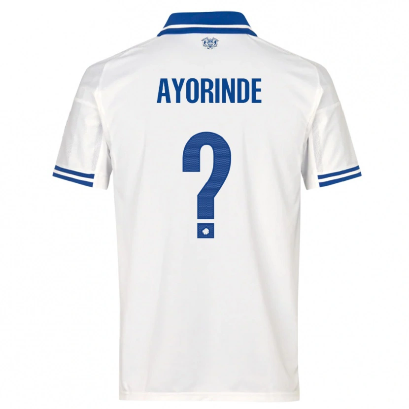 Danxen Hombre Camiseta Noah Ayorinde #0 Blanco Azul 1ª Equipación 2025/26 La Camisa México