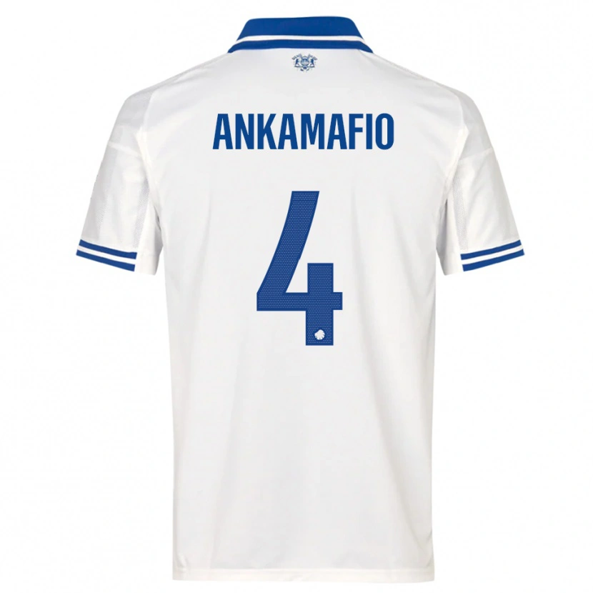 Danxen Hombre Camiseta Graham Ankamafio #4 Blanco Azul 1ª Equipación 2025/26 La Camisa México