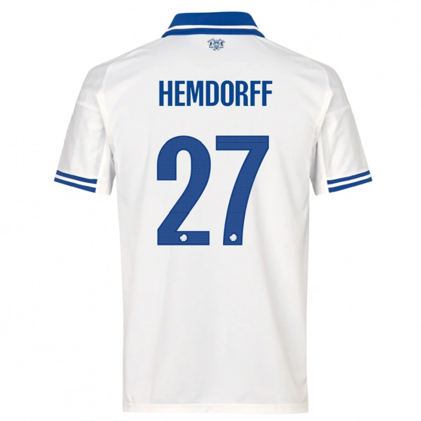 Danxen Hombre Camiseta Mathilde Hemdorff #27 Blanco Azul 1ª Equipación 2025/26 La Camisa México