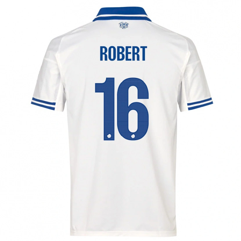Danxen Hombre Camiseta Robert #16 Blanco Azul 1ª Equipación 2025/26 La Camisa México