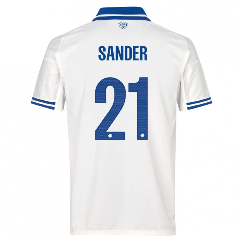 Danxen Hombre Camiseta Theo Sander #21 Blanco Azul 1ª Equipación 2025/26 La Camisa México