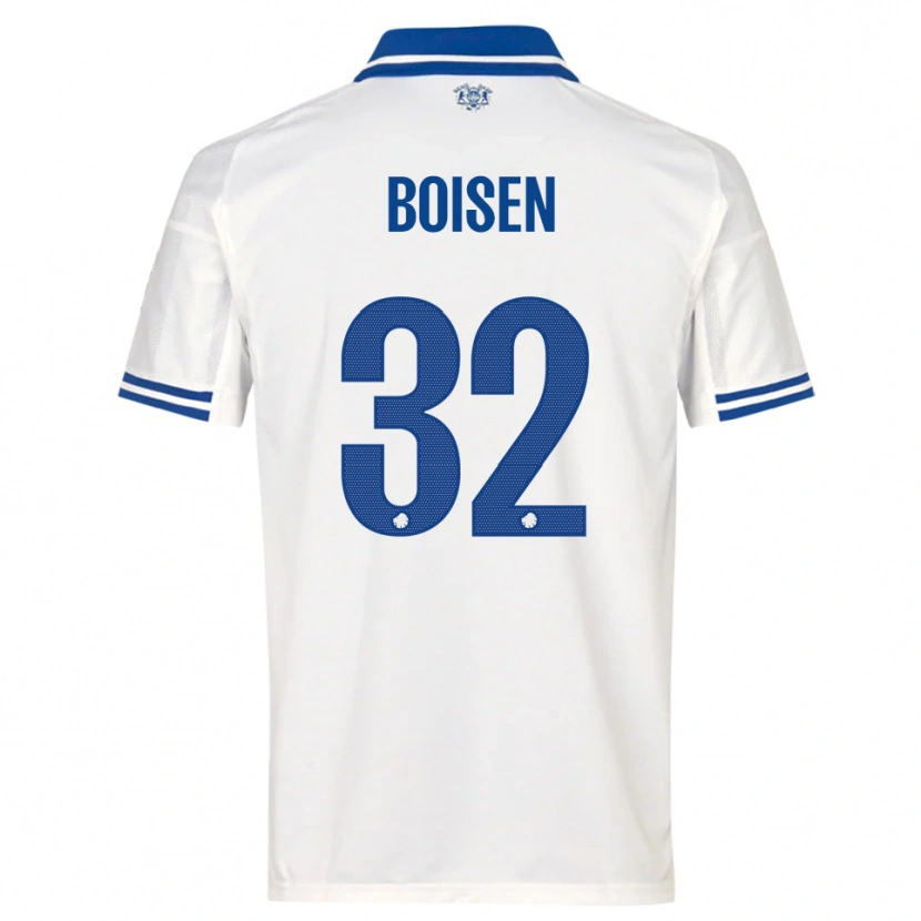 Danxen Hombre Camiseta Frederikke Boisen #32 Blanco Azul 1ª Equipación 2025/26 La Camisa México