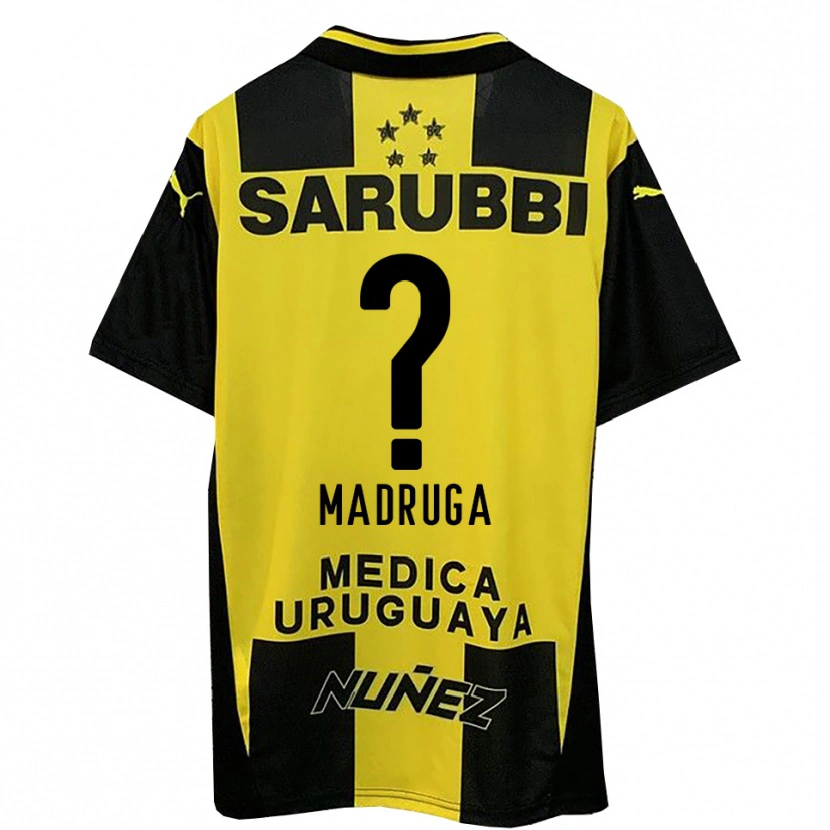 Danxen Hombre Camiseta Andrés Madruga #0 Amarillo Negro 1ª Equipación 2025/26 La Camisa México