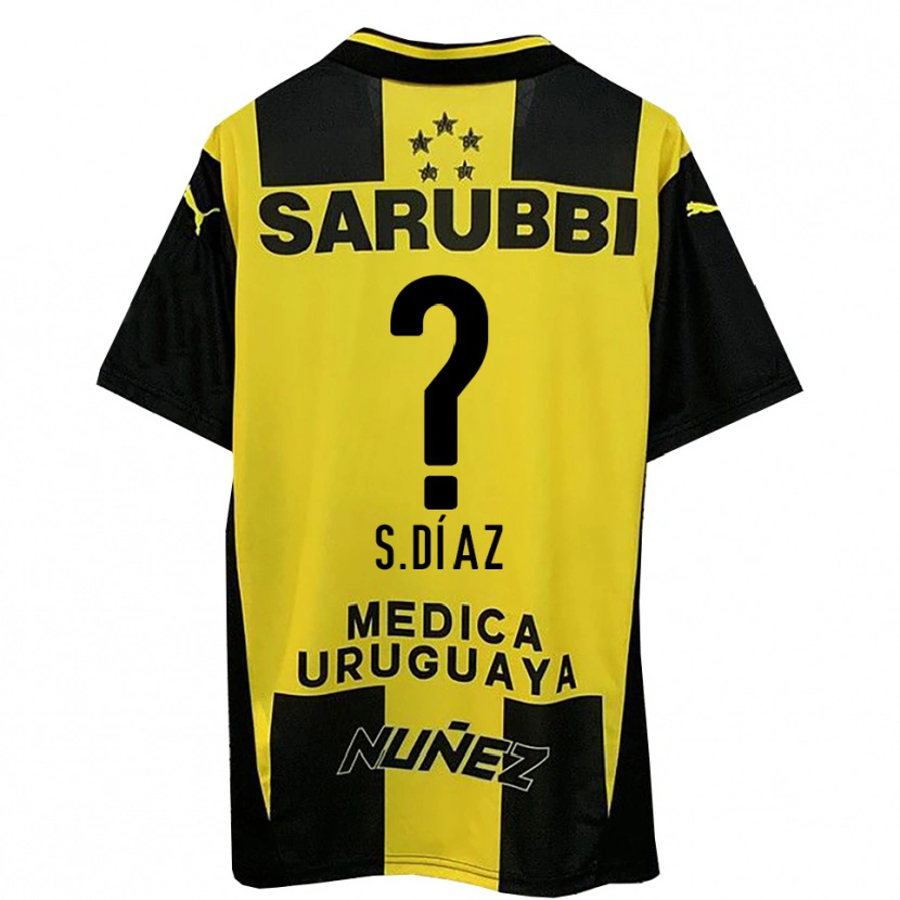 Danxen Hombre Camiseta Santiago Díaz #0 Amarillo Negro 1ª Equipación 2025/26 La Camisa México