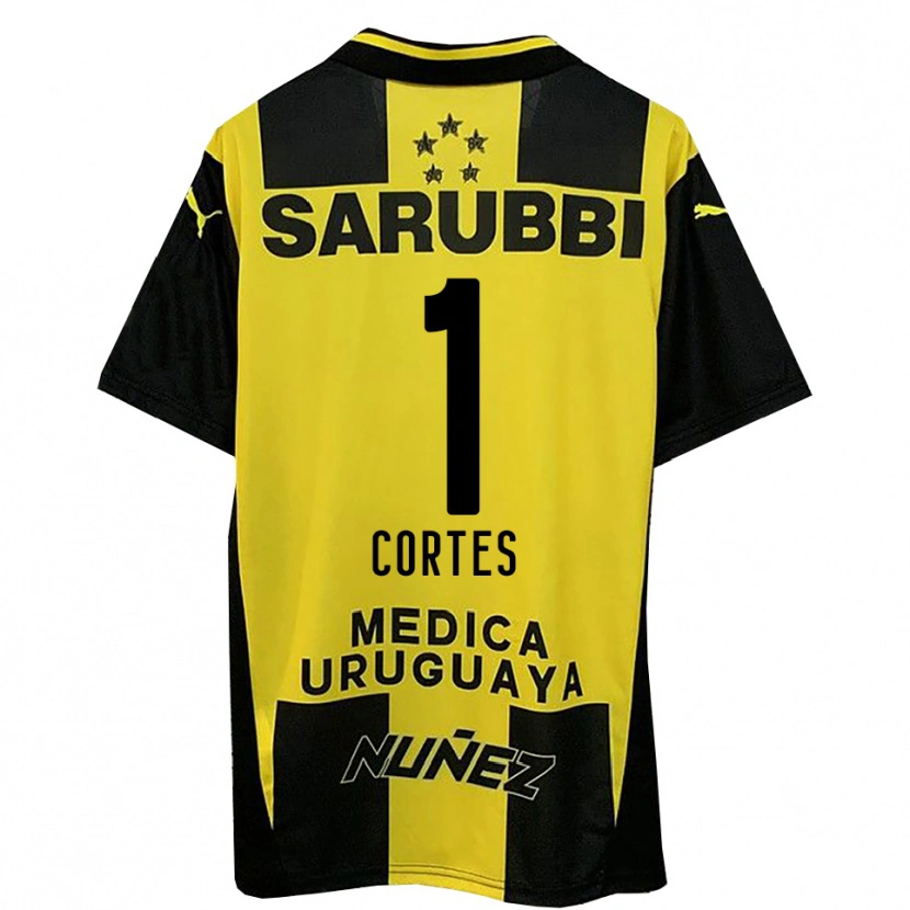 Danxen Hombre Camiseta Brayan Cortés #1 Amarillo Negro 1ª Equipación 2025/26 La Camisa México