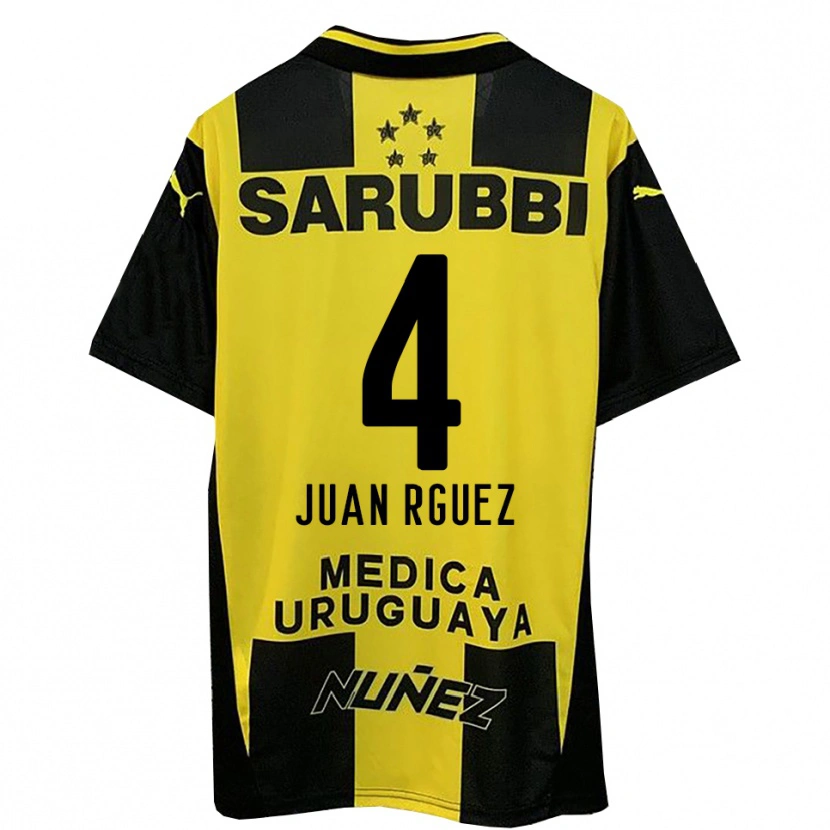 Danxen Hombre Camiseta Juan Rodríguez #4 Amarillo Negro 1ª Equipación 2025/26 La Camisa México