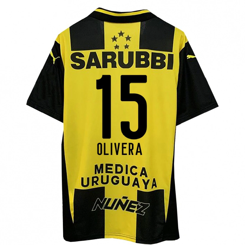 Danxen Hombre Camiseta Maximiliano Olivera #15 Amarillo Negro 1ª Equipación 2025/26 La Camisa México