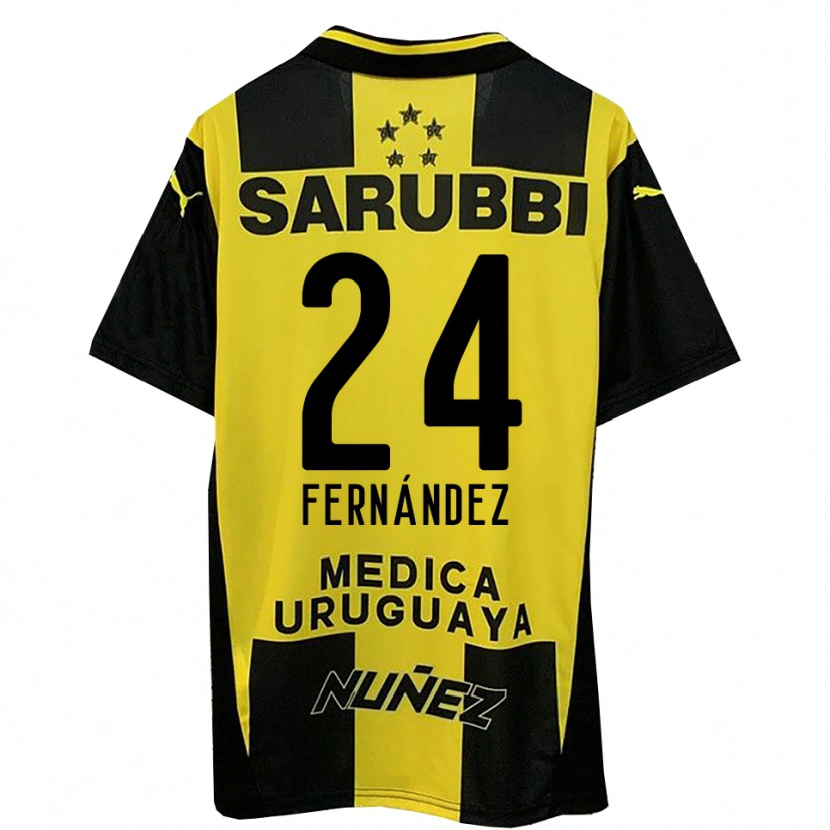 Danxen Hombre Camiseta Faustino Fernández #24 Amarillo Negro 1ª Equipación 2025/26 La Camisa México