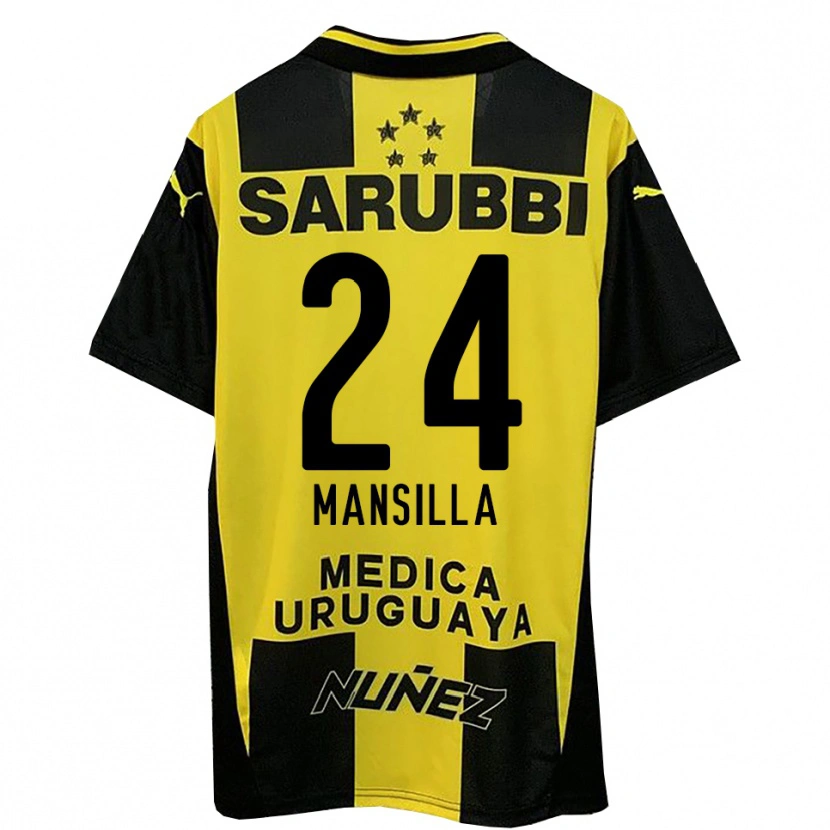 Danxen Hombre Camiseta Brian Mansilla #24 Amarillo Negro 1ª Equipación 2025/26 La Camisa México