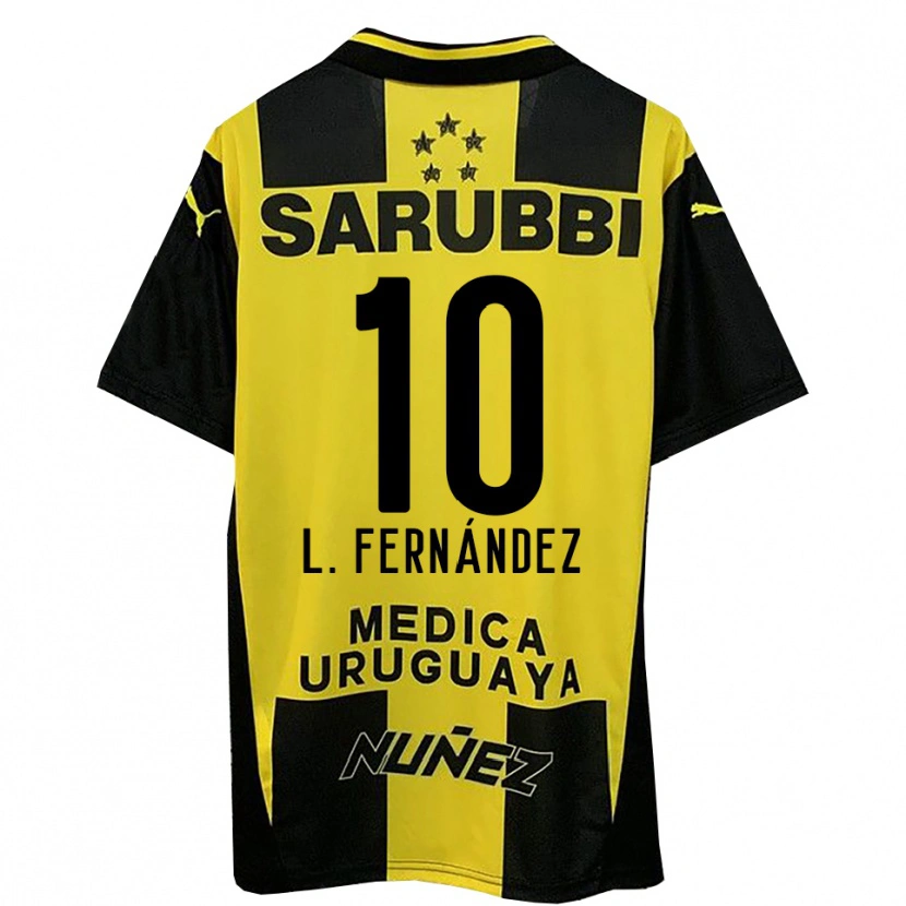 Danxen Hombre Camiseta Leonardo Fernández #10 Amarillo Negro 1ª Equipación 2025/26 La Camisa México
