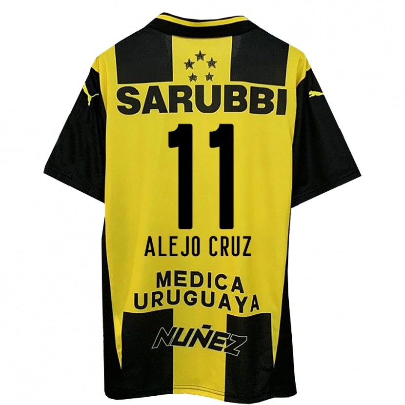 Danxen Hombre Camiseta Alejo Cruz #11 Amarillo Negro 1ª Equipación 2025/26 La Camisa México