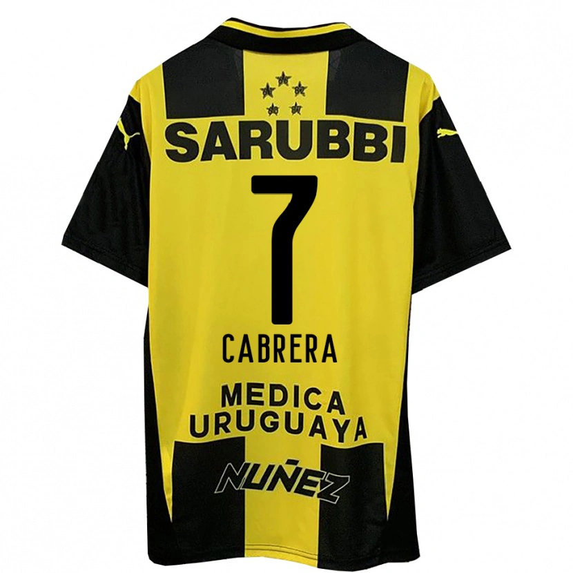 Danxen Hombre Camiseta Javier Cabrera #7 Amarillo Negro 1ª Equipación 2025/26 La Camisa México