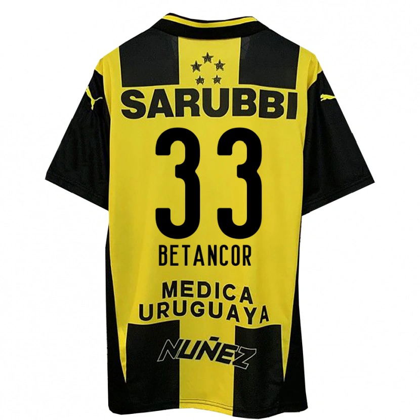 Danxen Hombre Camiseta Bruno Betancor #33 Amarillo Negro 1ª Equipación 2025/26 La Camisa México