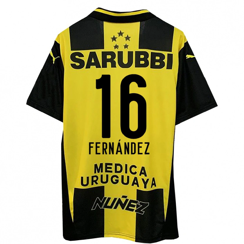 Danxen Hombre Camiseta Adrián Fernández #16 Amarillo Negro 1ª Equipación 2025/26 La Camisa México