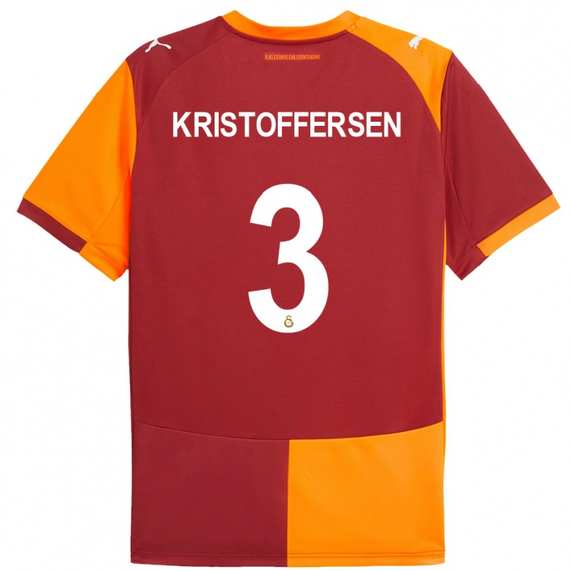 Danxen Hombre Camiseta Ina Kristoffersen #3 Rojo Naranja 1ª Equipación 2025/26 La Camisa México