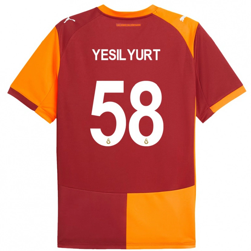 Danxen Hombre Camiseta Ali Yeşilyurt #58 Rojo Naranja 1ª Equipación 2025/26 La Camisa México