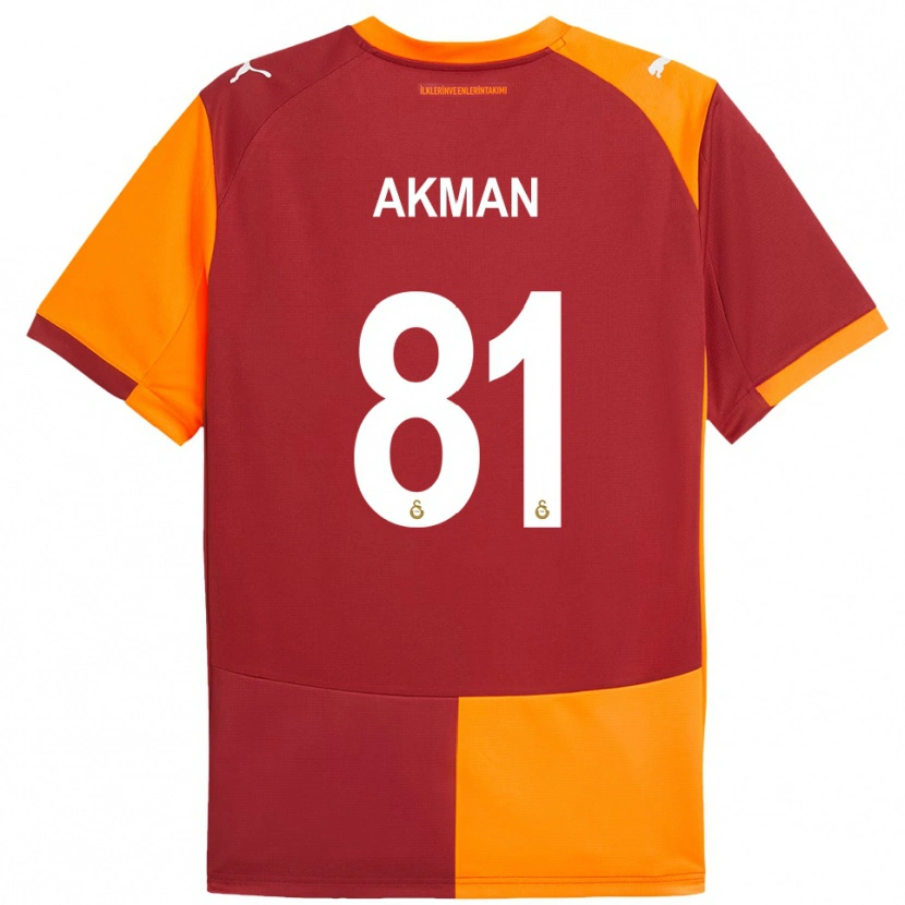 Danxen Hombre Camiseta Hamza Akman #81 Rojo Naranja 1ª Equipación 2025/26 La Camisa México