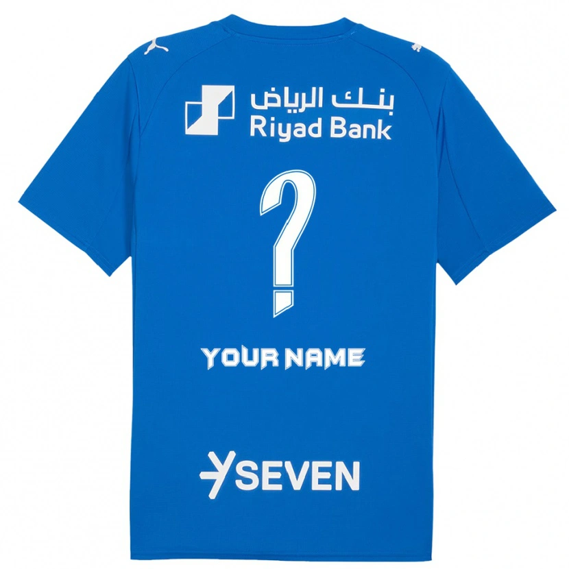 Danxen Hombre Camiseta Su Nombre #0 Azul Blanco 1ª Equipación 2025/26 La Camisa México