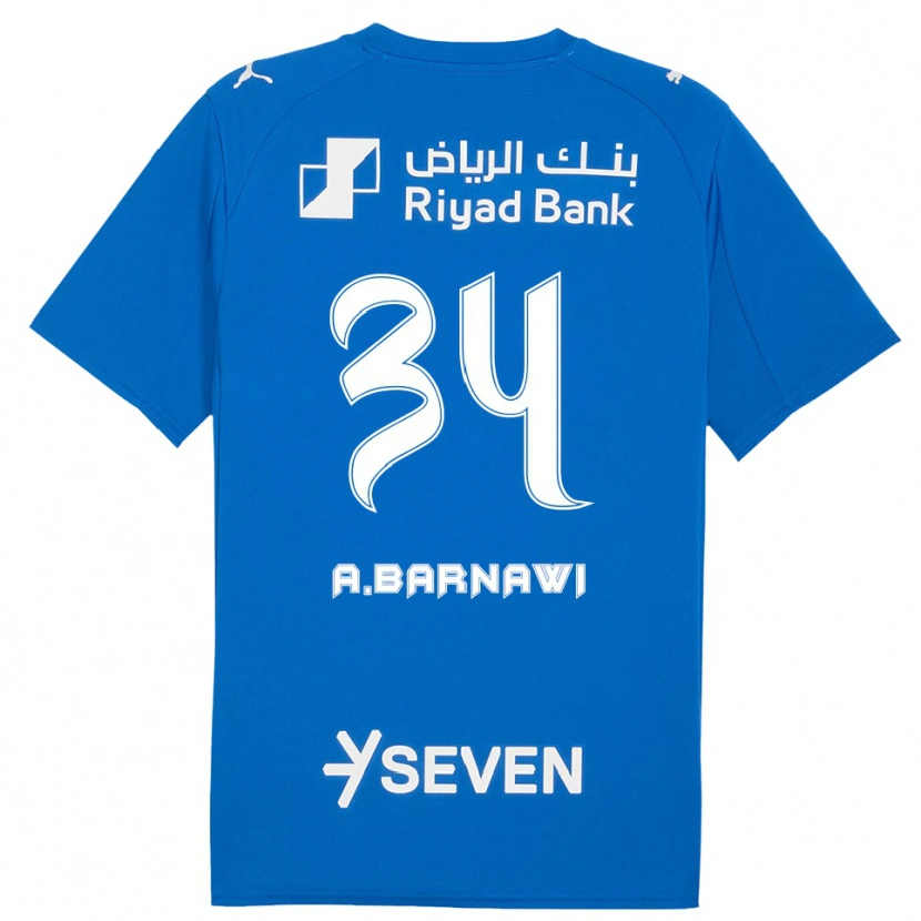 Danxen Hombre Camiseta Abdulsalam Barnawi #34 Azul Blanco 1ª Equipación 2025/26 La Camisa México