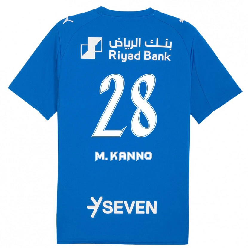 Danxen Hombre Camiseta Mohamed Kanno #28 Azul Blanco 1ª Equipación 2025/26 La Camisa México