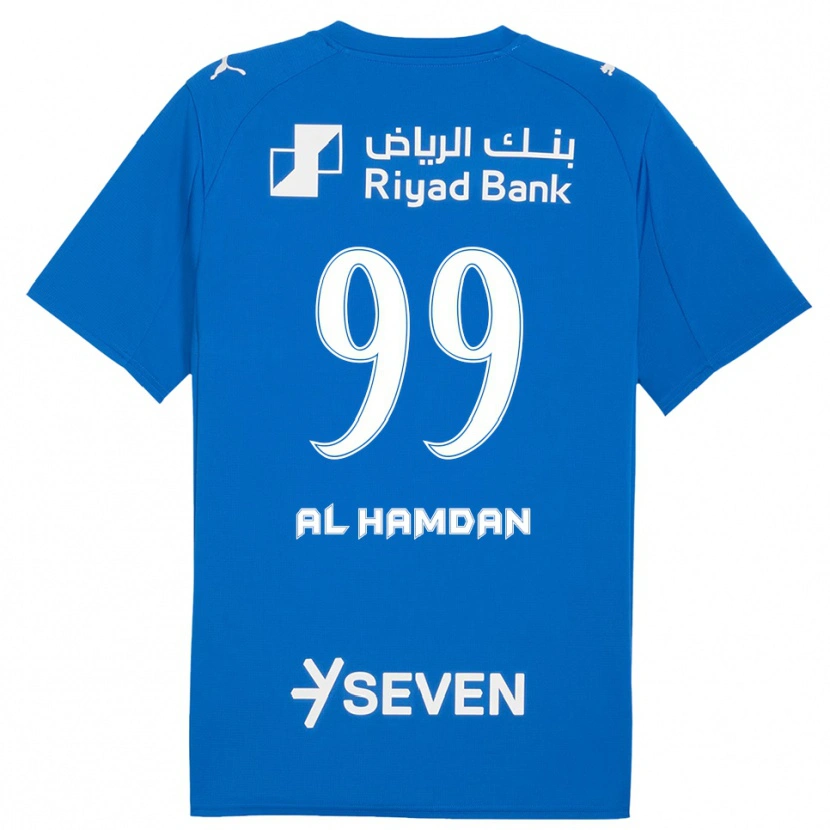 Danxen Hombre Camiseta Abdullah Al-Hamdan #99 Azul Blanco 1ª Equipación 2025/26 La Camisa México