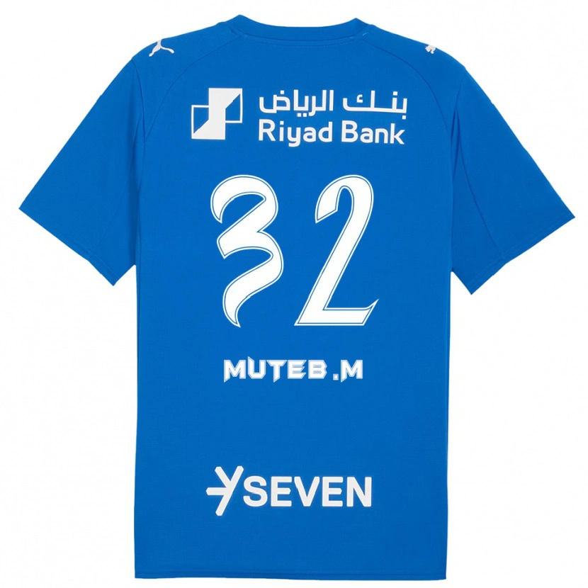 Danxen Hombre Camiseta Muteb Al-Mufarrij #32 Azul Blanco 1ª Equipación 2025/26 La Camisa México
