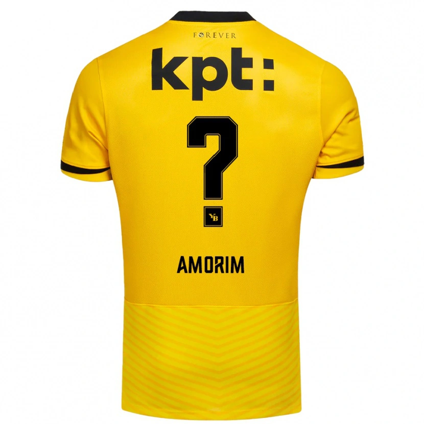 Danxen Hombre Camiseta Rui Amorim #0 Amarillo Negro 1ª Equipación 2025/26 La Camisa México