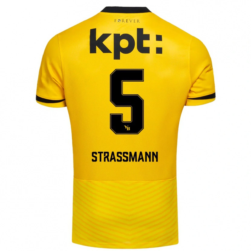 Danxen Hombre Camiseta Sven Strassmann #5 Amarillo Negro 1ª Equipación 2025/26 La Camisa México