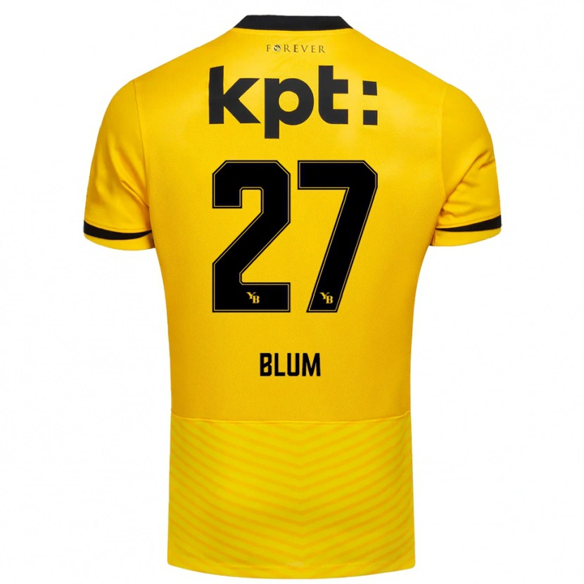 Danxen Hombre Camiseta Lewin Blum #27 Amarillo Negro 1ª Equipación 2025/26 La Camisa México