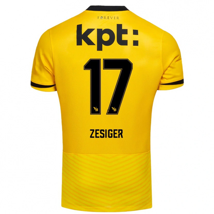 Danxen Hombre Camiseta Navin Zesiger #17 Amarillo Negro 1ª Equipación 2025/26 La Camisa México