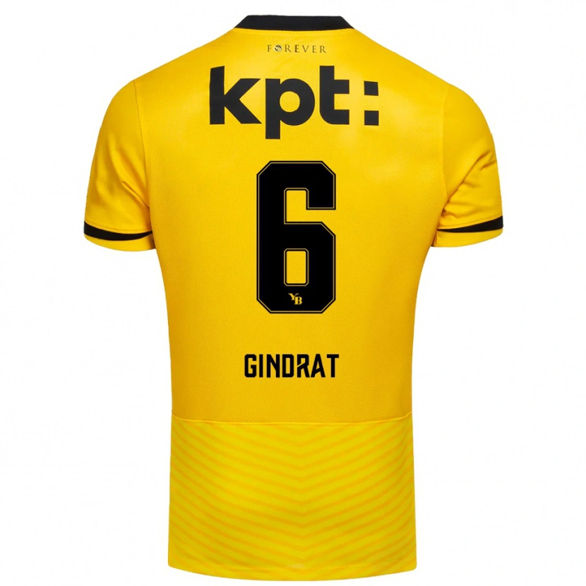 Danxen Hombre Camiseta Evan Gindrat #6 Amarillo Negro 1ª Equipación 2025/26 La Camisa México