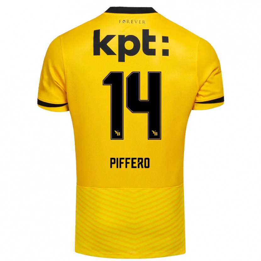 Danxen Hombre Camiseta David Piffero #14 Amarillo Negro 1ª Equipación 2025/26 La Camisa México