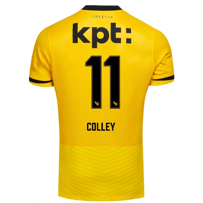 Danxen Hombre Camiseta Ebrima Colley #11 Amarillo Negro 1ª Equipación 2025/26 La Camisa México
