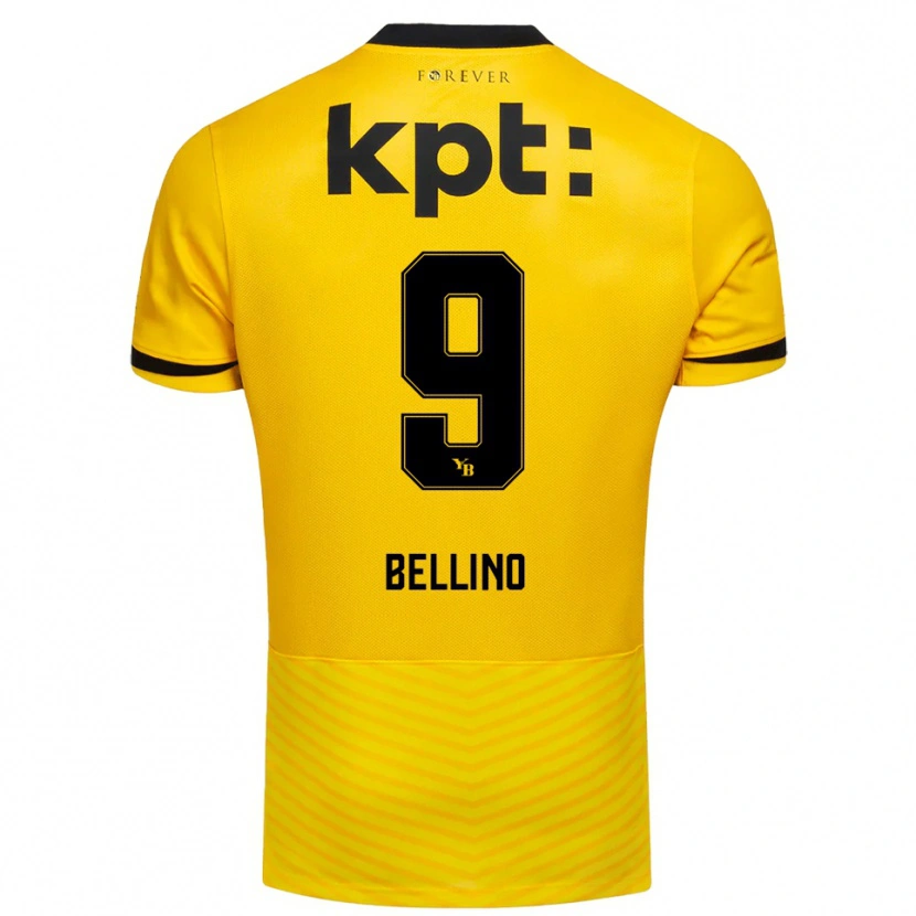 Danxen Hombre Camiseta Mattia Bellino #9 Amarillo Negro 1ª Equipación 2025/26 La Camisa México
