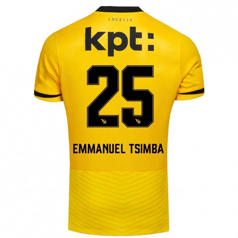 Danxen Hombre Camiseta Felix Emmanuel Tsimba #25 Amarillo Negro 1ª Equipación 2025/26 La Camisa México